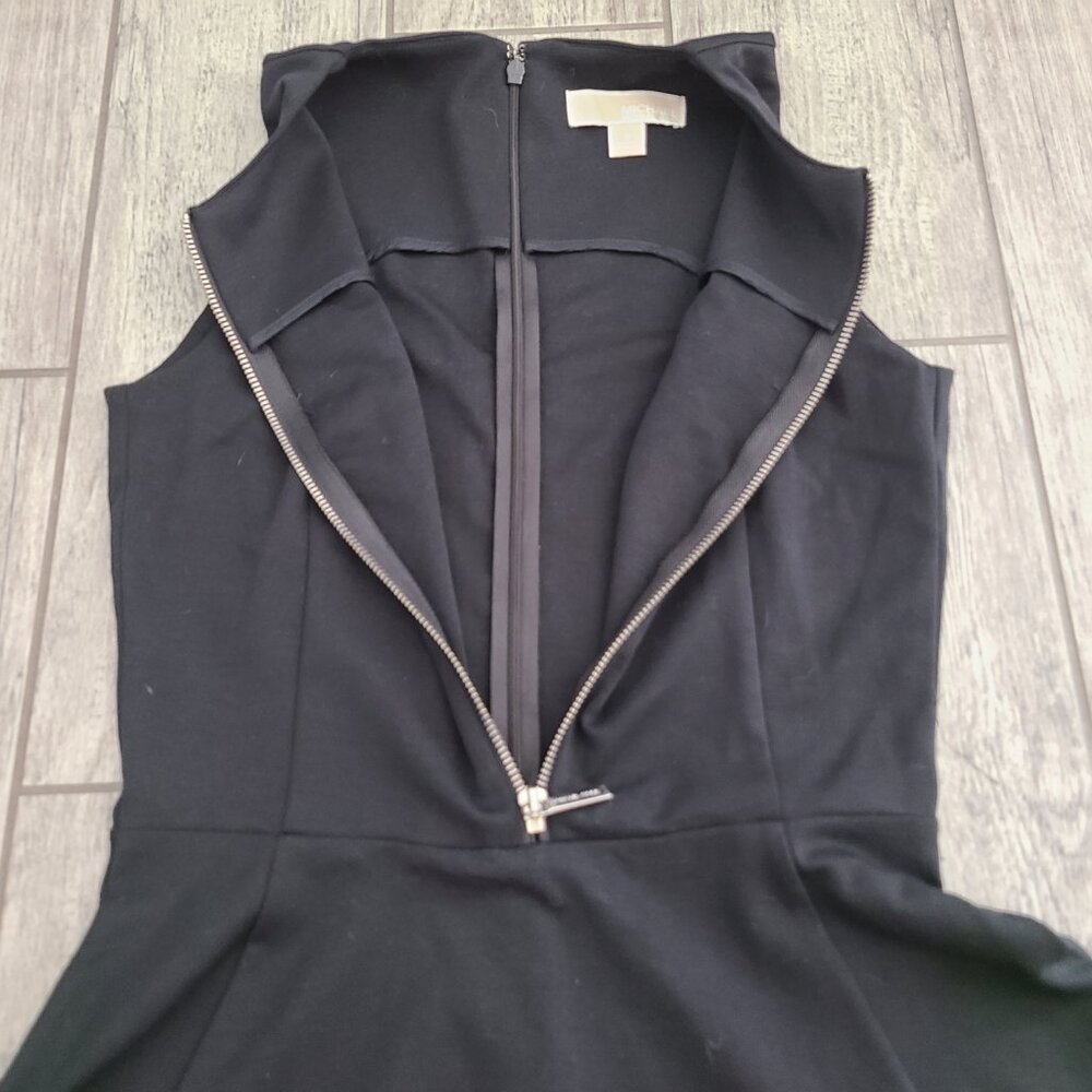 Michael Michael Kors Sleeveless Zip-Front Fit & Flare Dress Black Size 2 - Picture 9 of 13